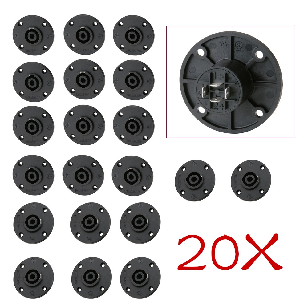 20Pcs For Neutrik NL4MPR Speakon 4 Pole Round Chassis Mount