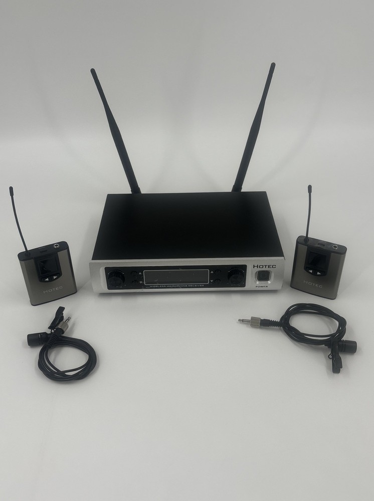Hotec Wireless Microphone System With Lavalier Lapel Mics And Body – Not tested