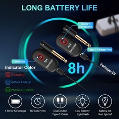 2.4GHz Wireless System for Electric Guitar Bass Violin Receiver Transmitter Set