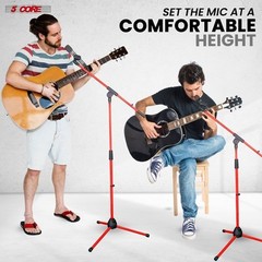 5 Core Microphone Stand Pair Floor Height Adjustable w Telescoping Boom Arm