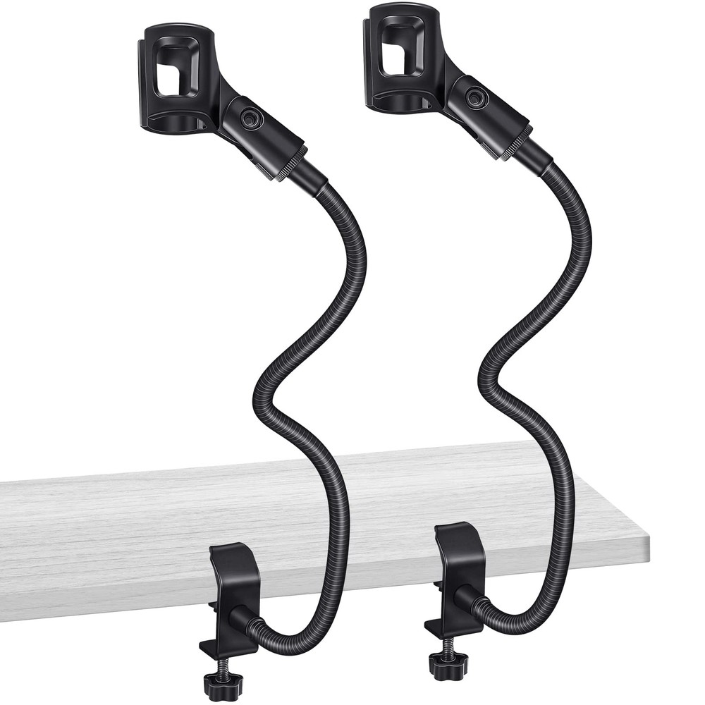 2 Sets Gooseneck Mic Stand 13 Inch Microphone Stand Flexible Gooseneck Deskto…
