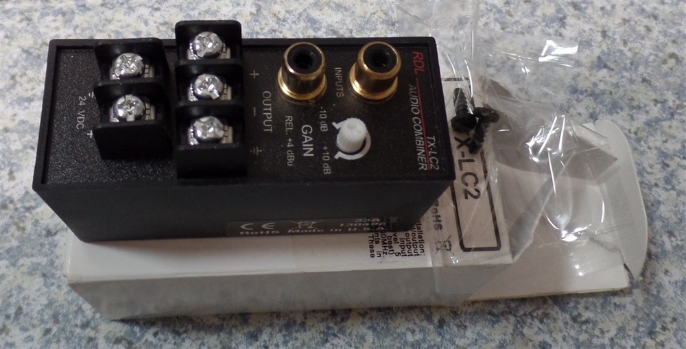 RDL TX-LC2 TX-SERIES Audio Combiner 24vdc RCA IN Terminal Out NEW