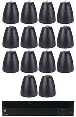 JBL CSA1300Z 70v Commercial Amplifier + (14) Black Pendant Speakers CSA 1300Z