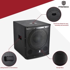 Proreck SP-15X 2000W Powered DJ Subwoofer For Stage DJ
