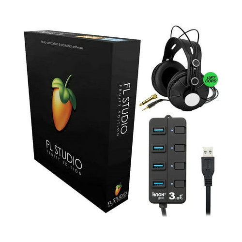 FL Studio 20 – Fruity Edition (Boxed) Bundle with Headphones & USB 3.0 Hub