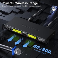 4-Channel UHF Wireless Microphone System with 4 Handheld Mics for Events