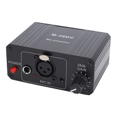Microphone Preamp High Gain Adjustable For Professional Recording Black For