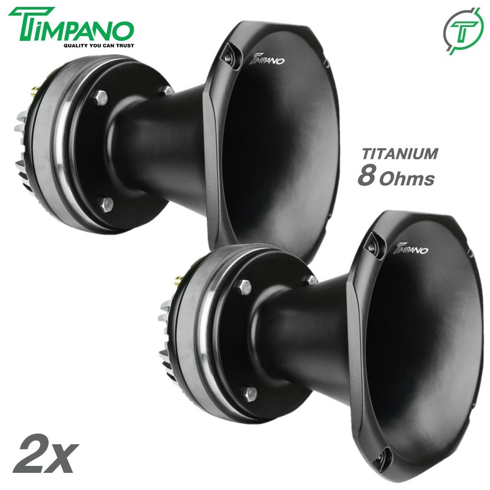 2x Timpano TPT-DH2000 PRO Titanium Driver – 2″ Aluminum Exit PRO Horn 900W Pack
