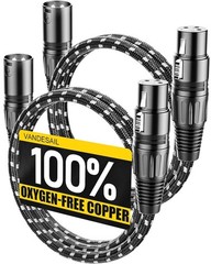 XLR Cables, 3ft 2 Pack Microphone Cable, XLR Male to Female Balanced Microphone