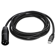 USB Type C to XLR Cable, 6.6 FT USB C to XLR Male Converter Adapter Cable Black