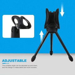 1 Set 2Pcs Microphone Tripods Practical Mic Table Stands (Black)
