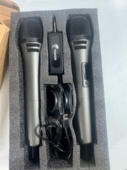 TONOR TW320 Wireless Microphone System Dual UHF Karaoke Mics Open Box