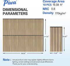 10 Pack Oak Wood Slat Acoustic Wall Panels – Soundproof & Stylish Decor