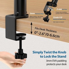 Height Adjustable Desk Clamp Speaker Stands – Set of 2 for Ultimate Audio
