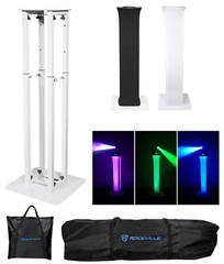 (1) Rockville White Adjustable Totem Speaker Stand For For Fender Fighter 12