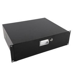 3 Space 3U Rack Mount 19″ Drawer Locking DJ Rack Gear Audio Road Case IT Network