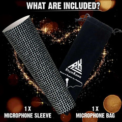B58 Black Mic Handle Sleeve Fit Universal Wired Microphone SM58LC, Beta 58A, Git