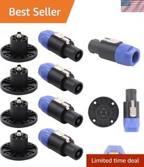 Durable Speakon Cable Adapter Set – 4 Pole Locking Connectors for Speakers
