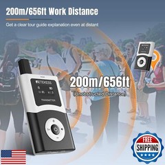 Retekess T130U(4nd Gen T130) Wireless Tour Guide Transmitter, Support Pre-Rec