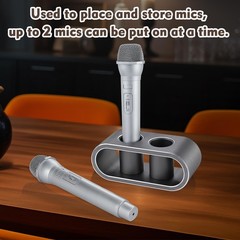 Metal Aluminum Alloy Desktop Microphone Holder Stand Base Wireless Brushed Gray