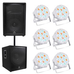 JBL JRX212 1000 Watt 12″ 2-Way DJ P/A Speaker+18″ 1400w Sub+(6) Par Wash Lights