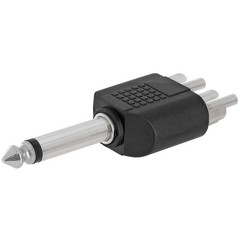 6.35mm M Plug to 2 Dual RCA F Jack Splitter Mono Audio Adapter Converter 10 Pack