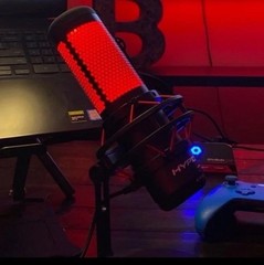 HyperX QuadCast USB Condenser Microphone Tap-to-Mute LED Gain Control Red/Black