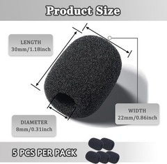 5pcs Headset Microphone Foam Covers Windscreen Noise Reduction Mini Sponge
