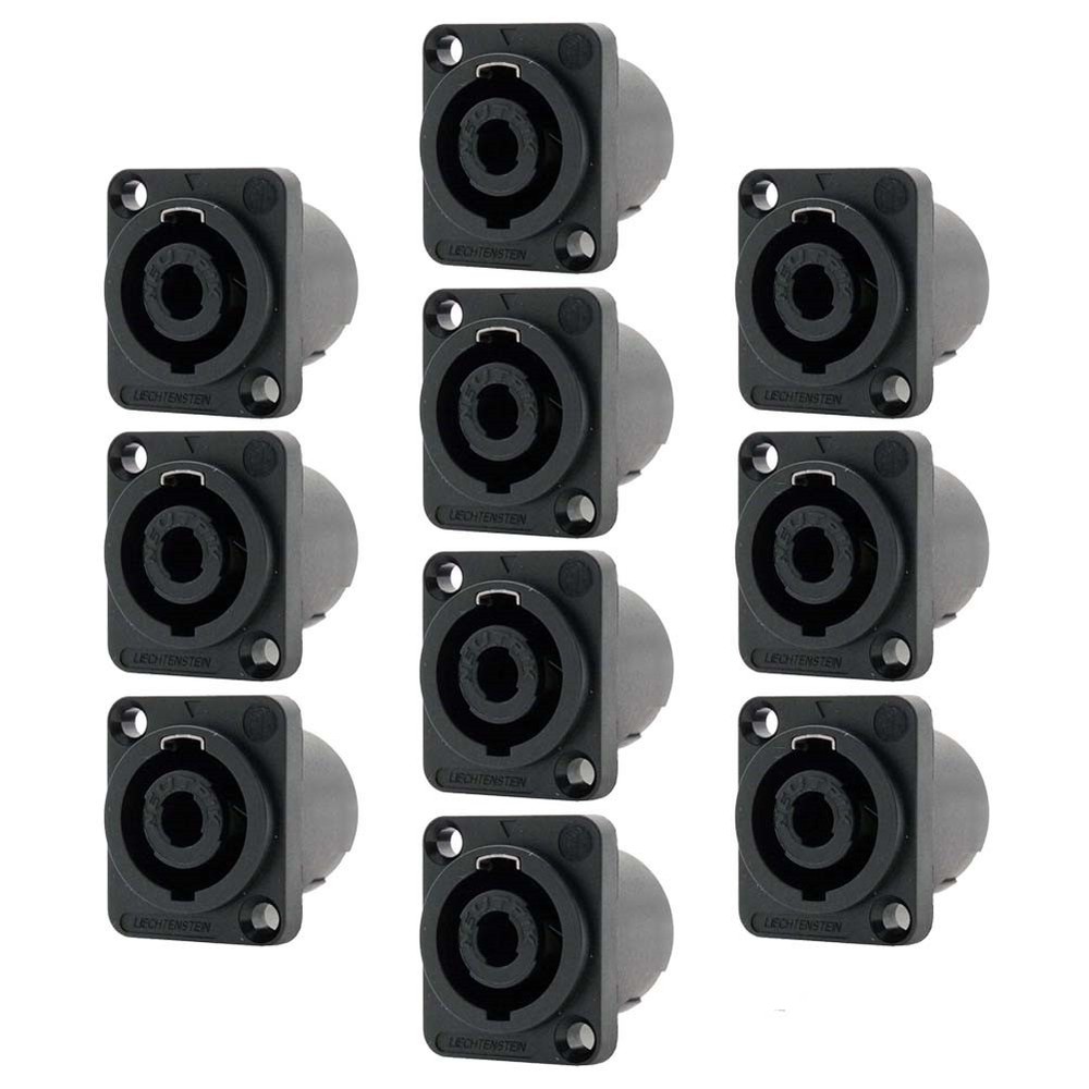 10x Neutrik NL4MP 4 Pole Speak On Connector Chassis Panel Mount Speaker Terminal