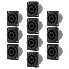 10x Neutrik NL4MP 4 Pole Speak On Connector Chassis Panel Mount Speaker Terminal