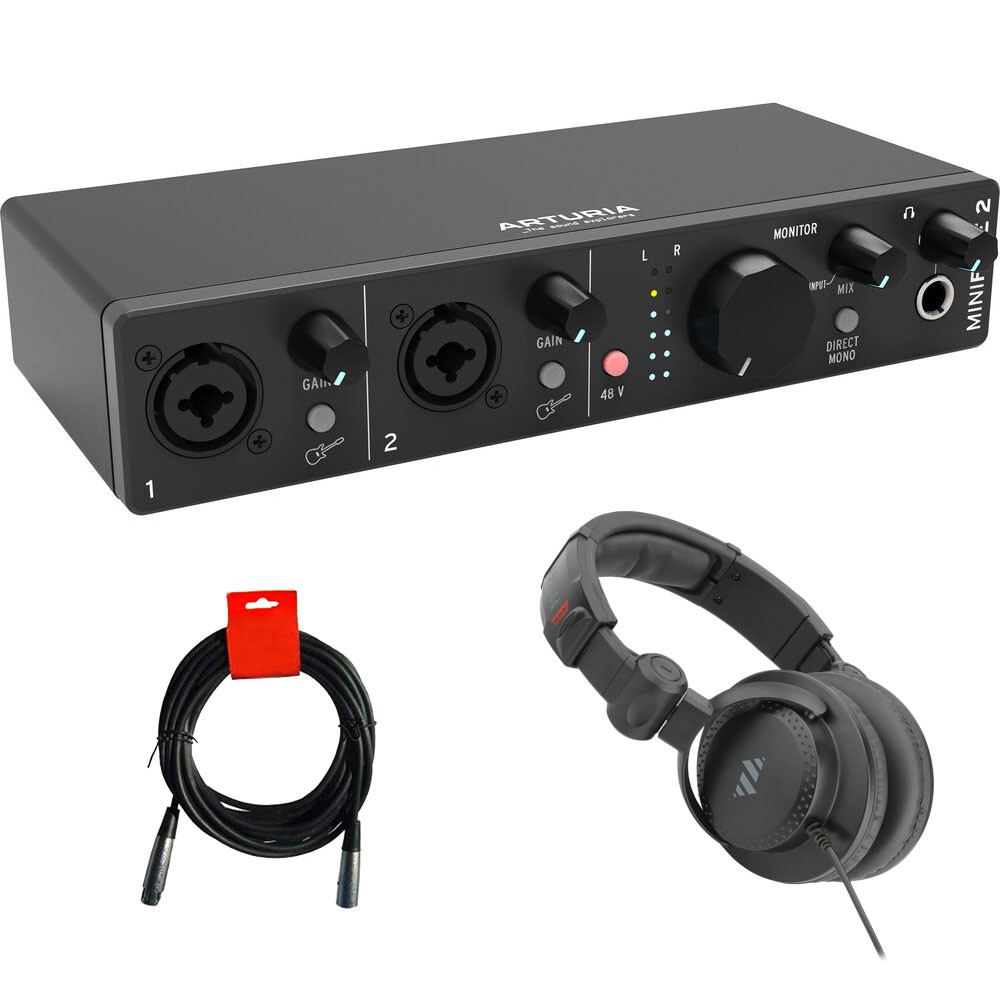 Arturia MiniFuse 2 Audio/MIDI Interface w/ Headphones & XLR Cable