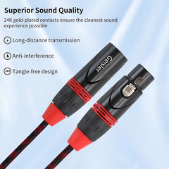 4x XLR Cable Male to Famale Audio Cable Nylon Braid Aux Cable Low Noise 6FT/1.8M