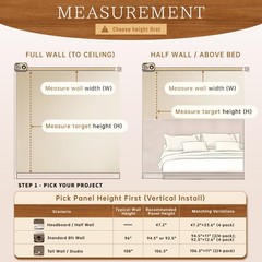 RITOLLO 4-Piece Wood Slat Panels for Wall 94.5×11 (4 PCS), Natural Walnut