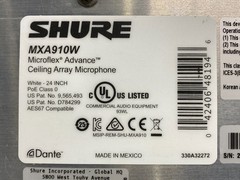 Shure MXA910W Microflex Advance Ceiling Array Microphone w/ Mount (As Is)