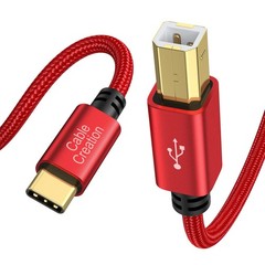 USB B to USB C 6.6FT Printer Cable, MIDI Cable to USB C, Nylon Type C to Type…