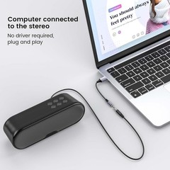 USB to 3.5mm Jack Audio Adapter 0.65Feet/20cm, External Sound Card Support Mi…