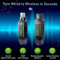 2.4GHz Wireless Microphone System – 4-Channel Transmitter & Receiver for Prof…
