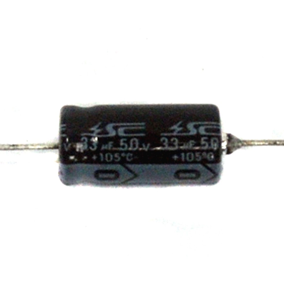 20pc Electrolytic Capacitor GHA 33uF 50V 105℃ 2000hrs φ8x16mm Axial RoHS SC