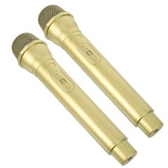 2 Pcs Fake Gold Microphone Practice Stage Prop Toy Music Party Favors