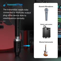EBJ Wireless Microphone Transmitter Receiver 2.4Ghz, XLR Microphone Wireless …