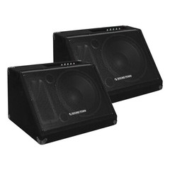 Sound Town 10″ 600W Powered PA DJ Stage Monitor Floor Speakers METIS-10MPW-PAIR
