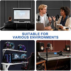 4-Pack Thick Acoustic Foam Panels 48″x24″x2″ High-Density Soundproof Foam