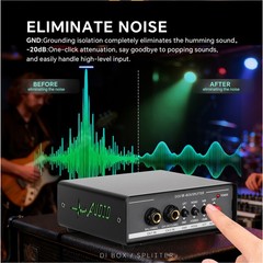 Active DI Box Dual Channel Noise Isolator For Live Performances Easy To Use