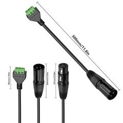 Solderless XLR 3-Core Adapter Sound Cable Replacement with Screwdriver