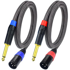 Unbalanced 1/4″ TS Mono to XLR Male Microphone Cable, 6.6Feet 6.35Mm Quarter Inc