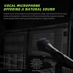 Wired XLR Microphone, Metal Handheld Cardioid Dynamic Mic for Singing, Stage,…