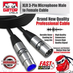XLR Microphone MIC 3-Pin Male to Female Cable Cord Connector Extension Shielded
