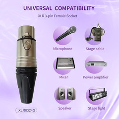 10 PCS XLR 3pin Male Plug and Female Socket with Fine Nickel Plated housing