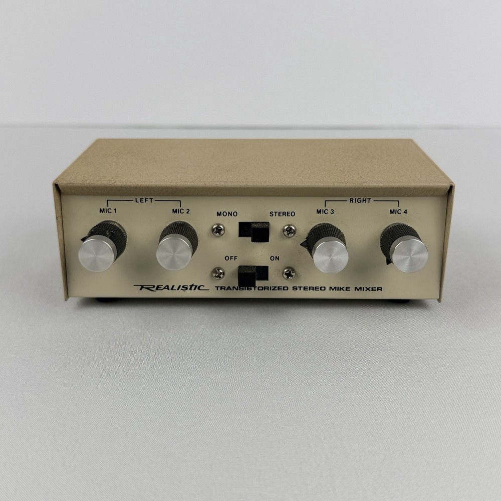 Realistic Transistorized Stereo Microphone Mixer Model 33-290 With 4 Inputs