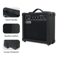 Demusea Electric Guitar Amplifier 20w Amp Starter Beginner 20W, Black